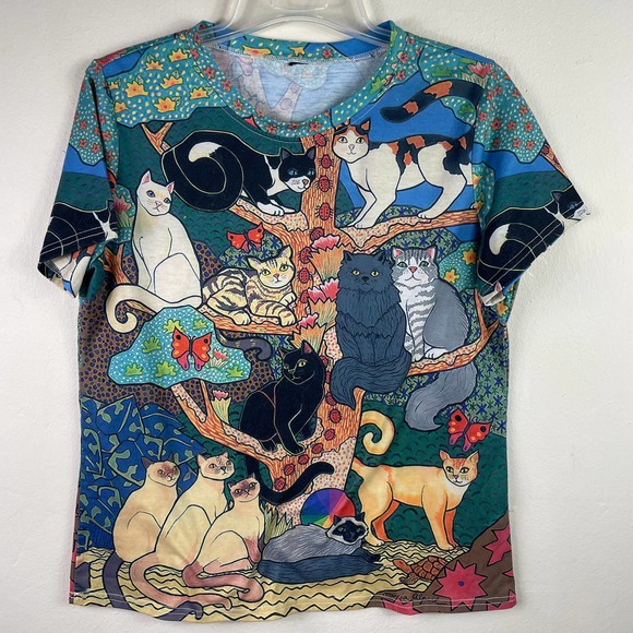 Cats T-Shirt Size L Maria Alpert print. - Picture 8 of 8